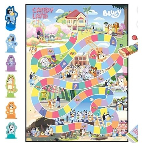 Hasbro Candy Land Bluey Edition Board Game Kids Unisex OS Multicolor Classic