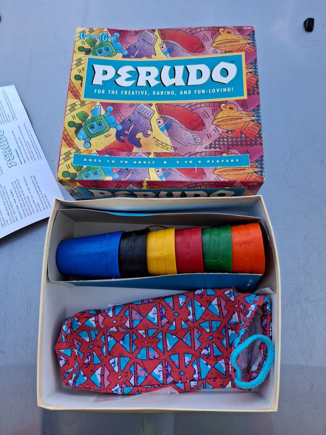 Perudo Liar’s Dice Ancient Inca Bluffing Game 1994 University Games COMPLETE
