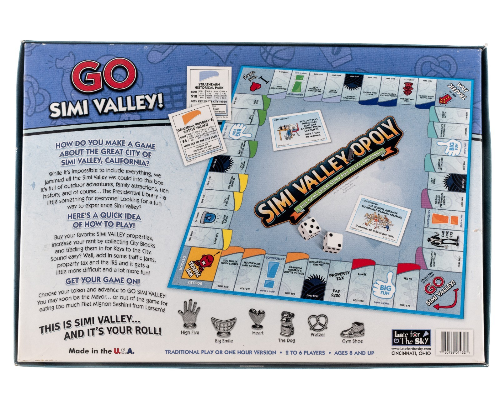 Simi Valley-Opoly Late for the Sky Simi Valley Monopoly Barley Used