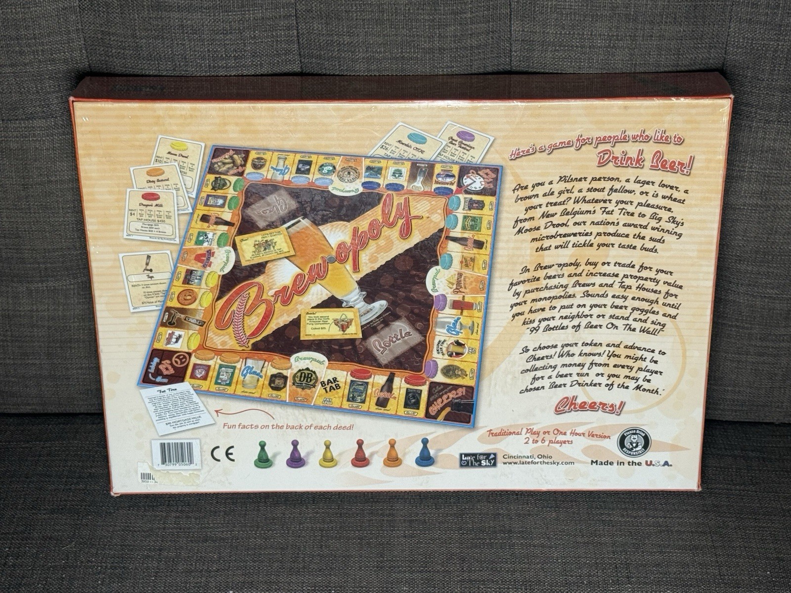 Brew-Opoly Board Game Beer Lovers Drinkers Monopoly by Late for the Sky NEW