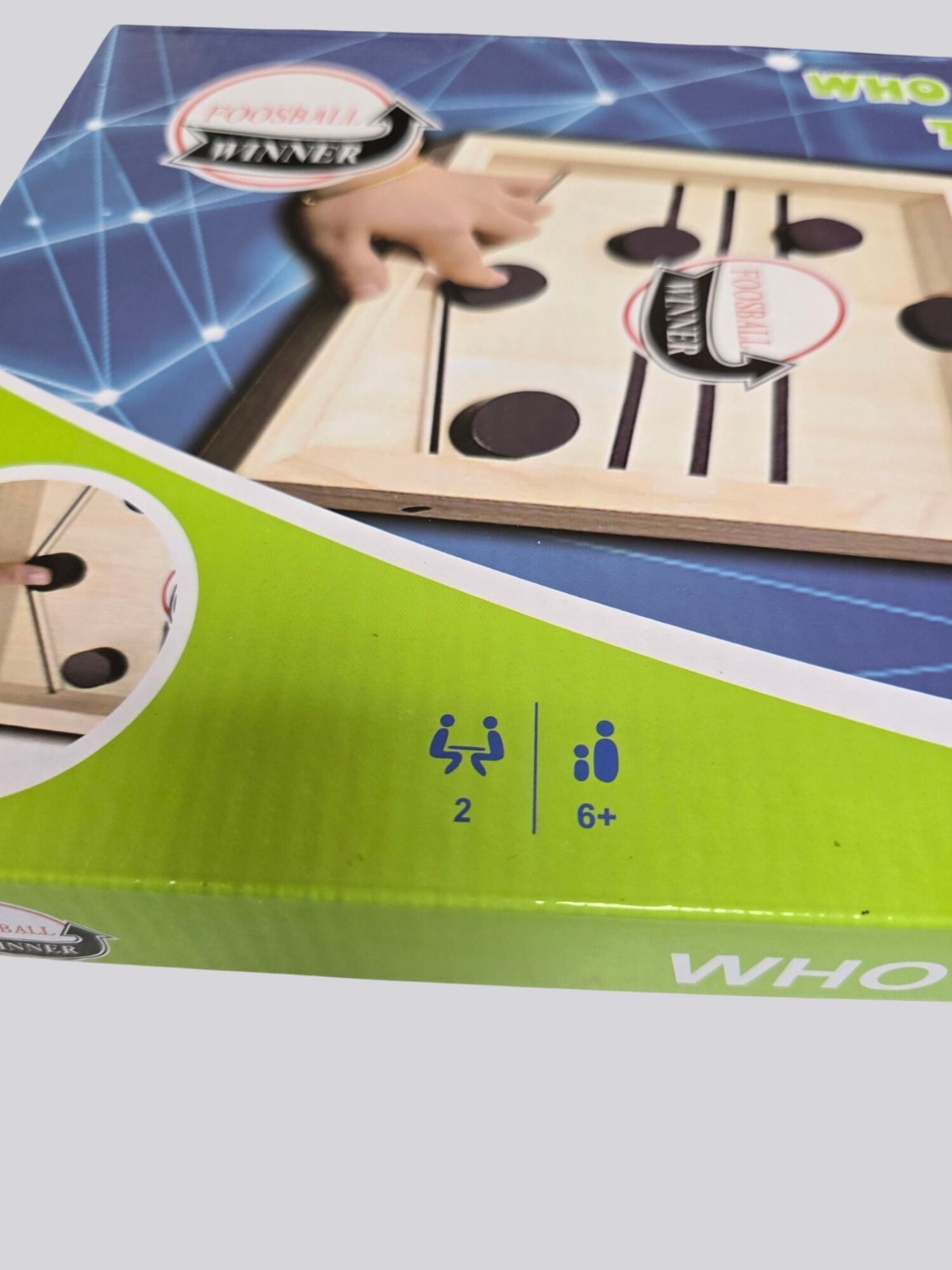 Foosball Winner Wooden Fast Sling Puck Game Compact Size For 2 Players Ages 6+