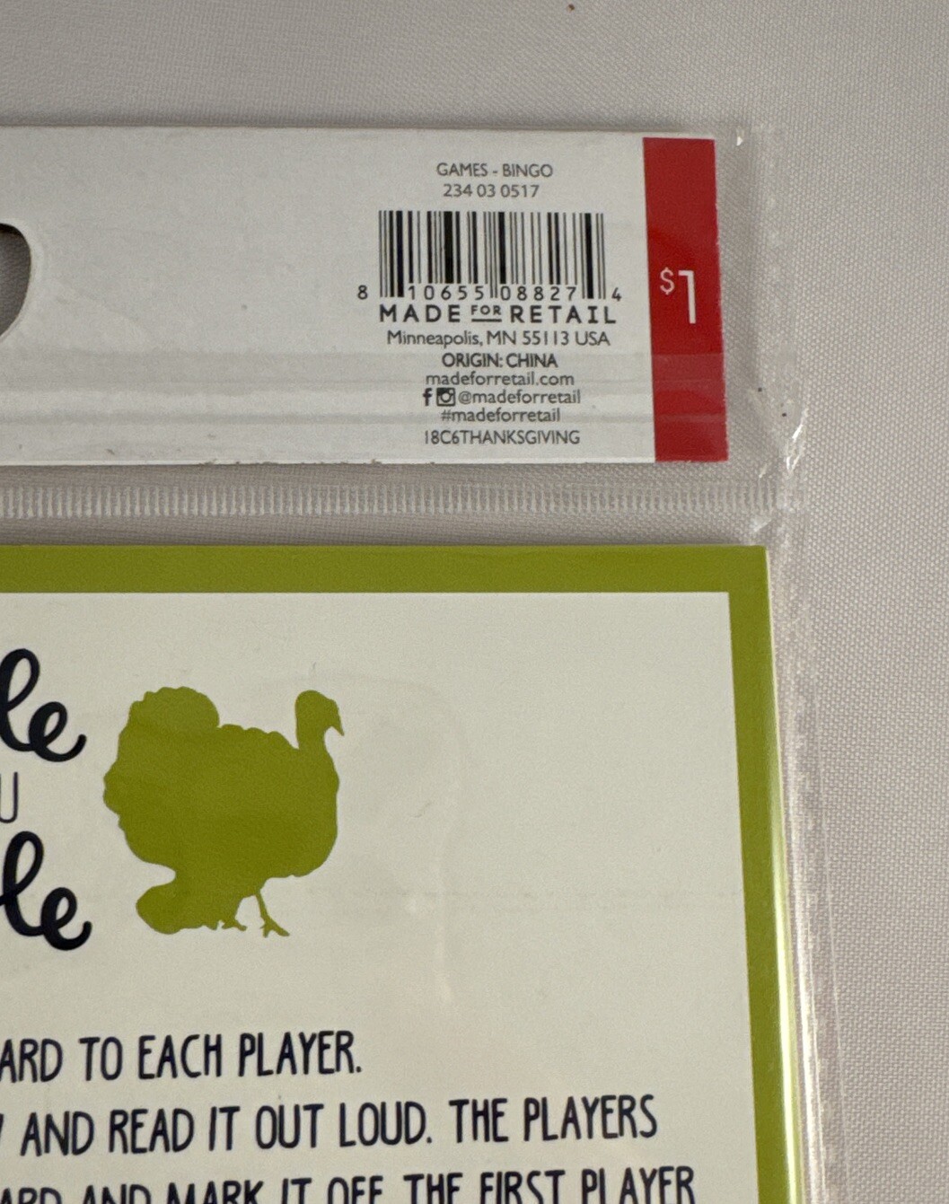 GOBBLE TILL YOU WOBBLE Thanksgiving Bingo Cards Set of 12 NEW Family Game Kids