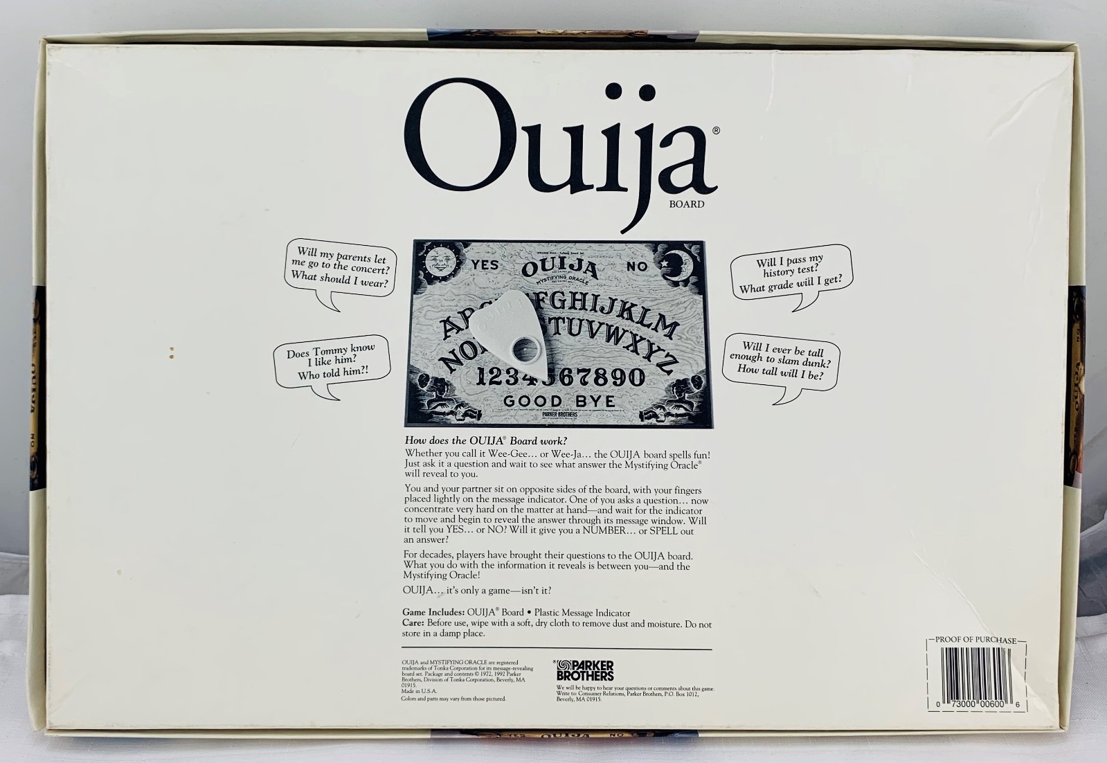 1992 Ouija Board William Fuld by Parker Brothers Complete Great Cond FREE SHIP