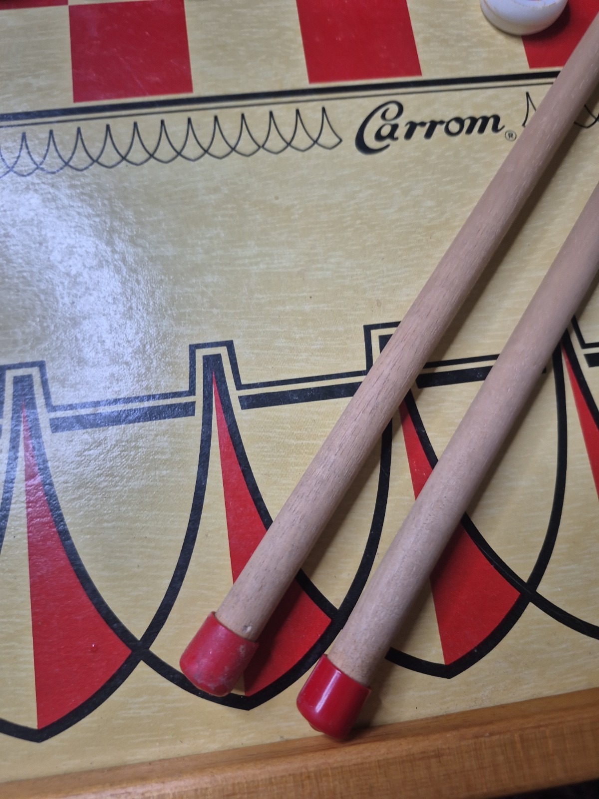 Vintage Carrom Wooden Game Board Table Model 100 Complete In Original Box