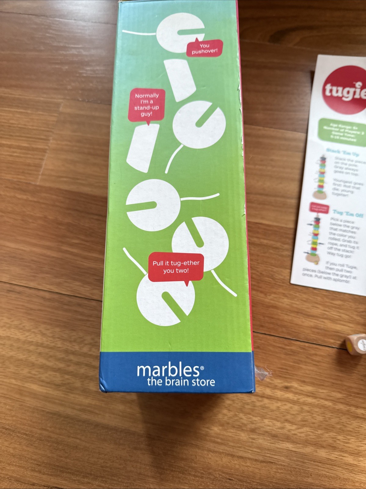 Tugged Don’t Topple The Tower Wooden Game by Marbles Brain Workshop EUC