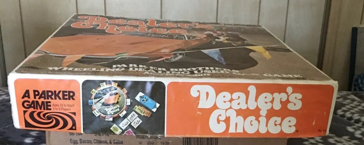 1972 Vintage Dealer’s Choice Game Parker Brothers Used Car Game No Instructions