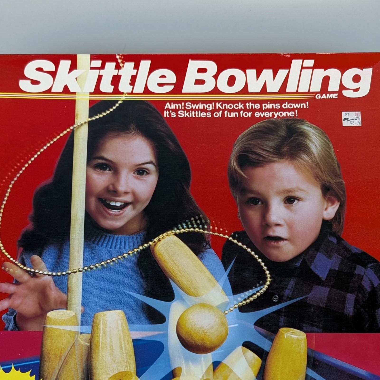 Pressman Skittle Bowling Game #44 Wooden Pins Vintage 1987 Complete Rules Score