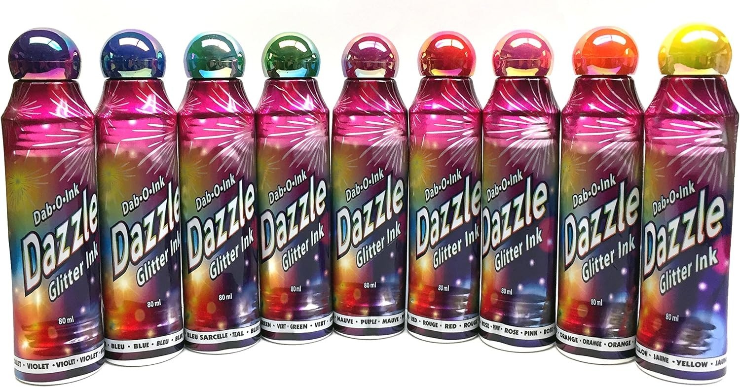 Dazzle Glitter Bingo Dauber/Dabber Ink 12-Pack – Mixed Colors