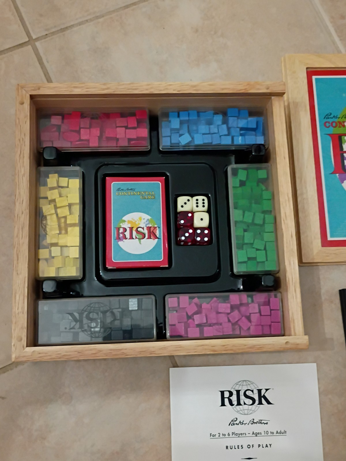 Risk Continental Nostalgia Game Series 2003 Parker Brothers Wooden Box Complete