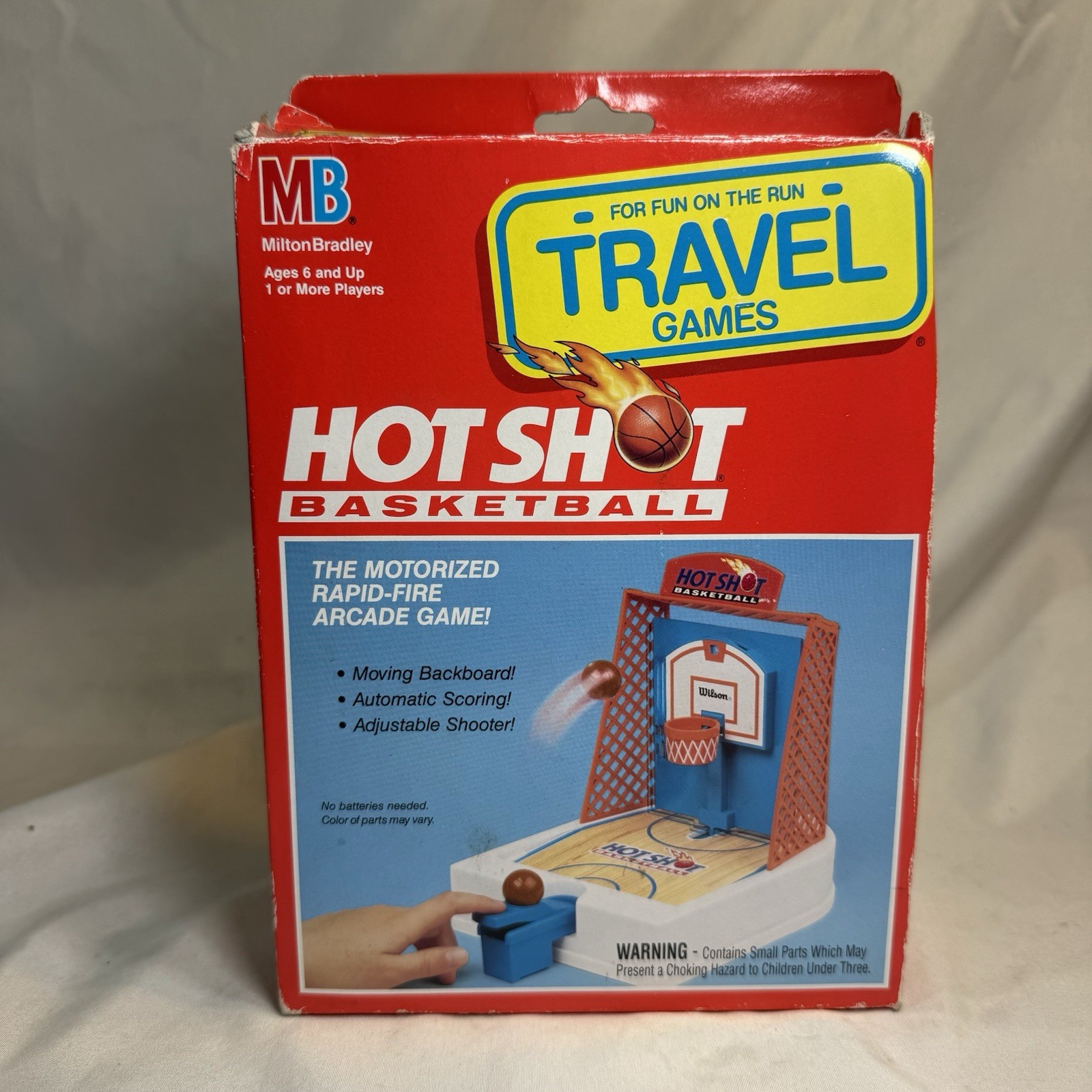 Vintage 1992 Milton Bradley Travel Hot Shot Basketball Game w/ Box