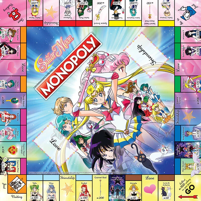 Sailor Moon MONOPOLY Age=8+ 2-6 PLAYERS 60+ MINUTES + FREE DVD