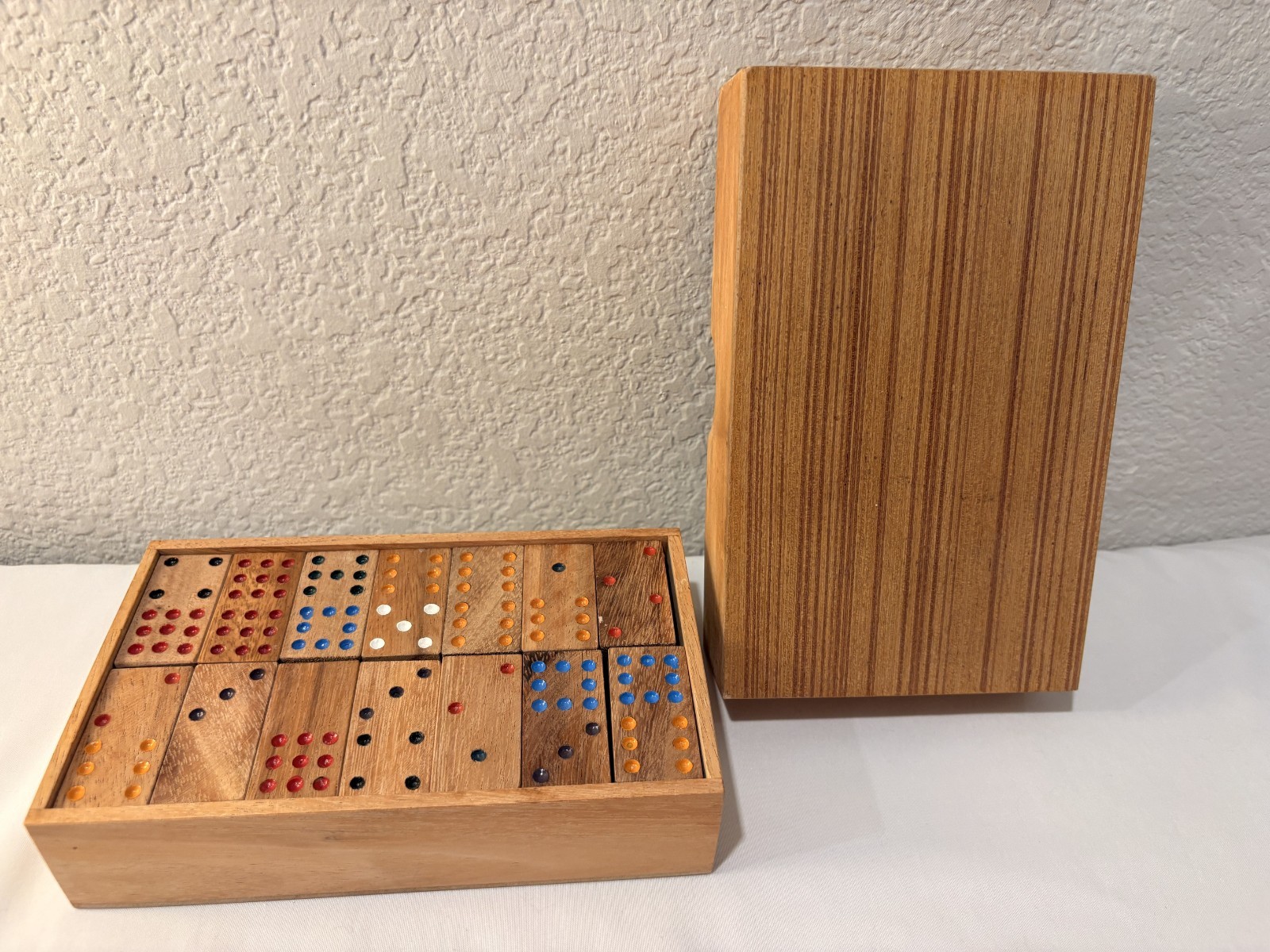 Vintage NUTTA Handmade Wooden Dominoes Set Double 9 – 56 Pcs (Complete + Extra)