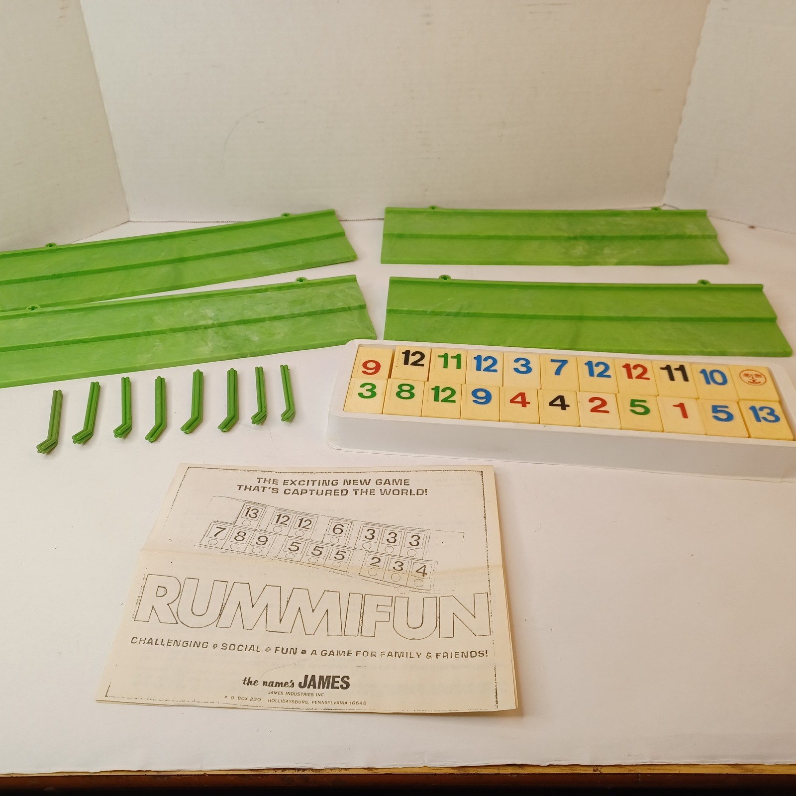 Vintage 70’s Rummifun Tile Game 1970s James Industries With Manual
