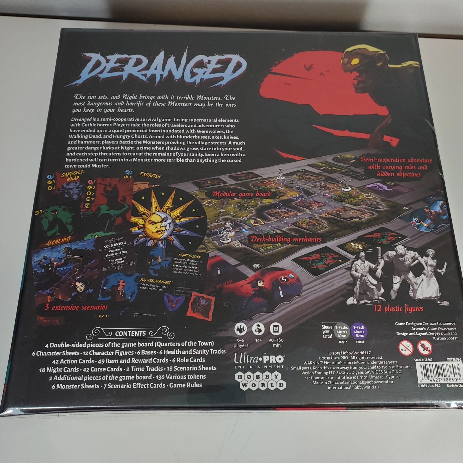 Deranged Board Game Gothic Horror Survival Cooperative Ultra Pro 2019 New Sealed