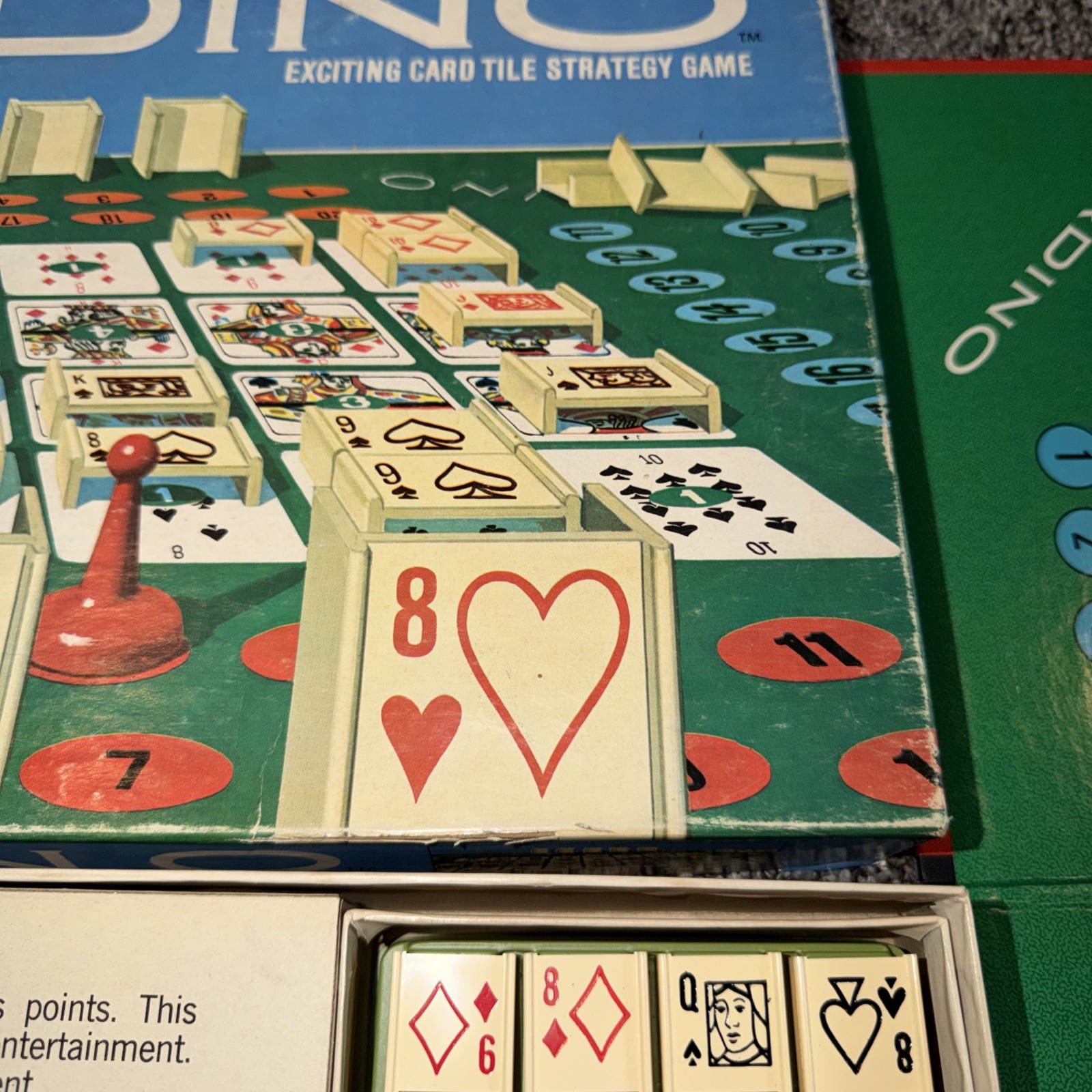 Vintage 1970 Milton Bradley CARDINO Exciting Card Tile Strategy Game! COMPLETE!