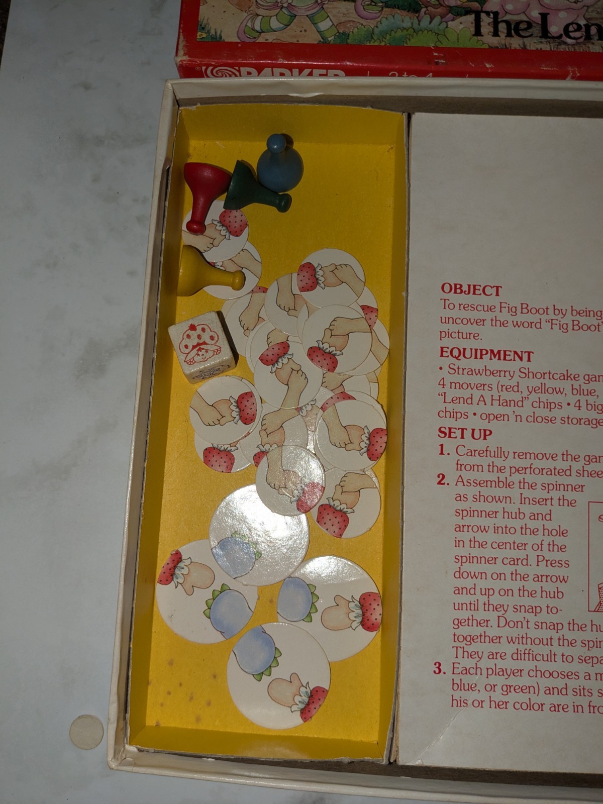 Vintage Strawberry Shortcake Rescues Fig Boot Board Game COMPLETE Nice Condition