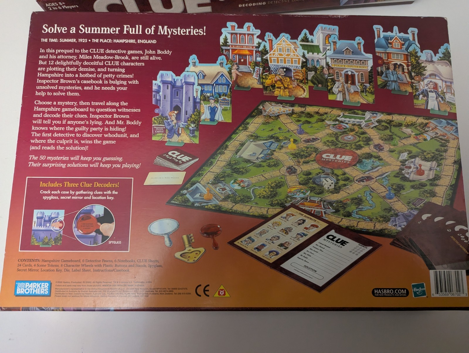 2005 Clue Mysteries Decoding Detective 50 Cases Board Game Parker Brothers
