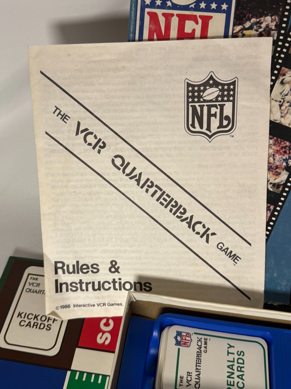 VTG 1986 NFL The VCR Quarterback Board Game VHS Football **Free Shipping**
