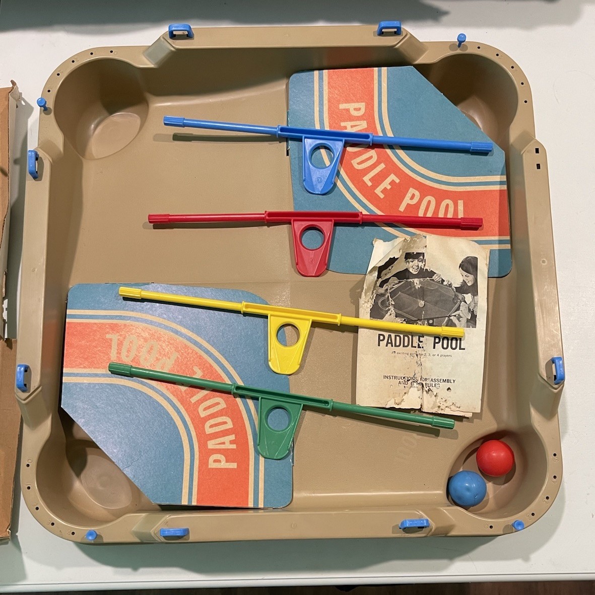 Paddle Pool 1970 Milton Bradley VINTAGE Board Action Ball Game Original Box