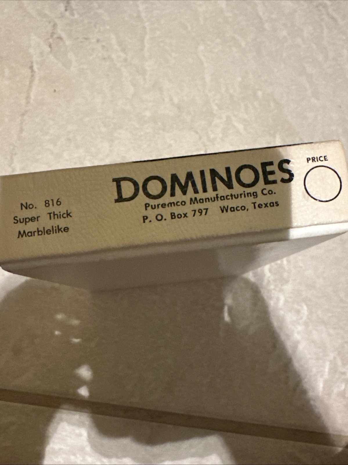 Vtg Dominoes Puremco Marblelike No. 816 Black Super Thick Gaming Waco Texas