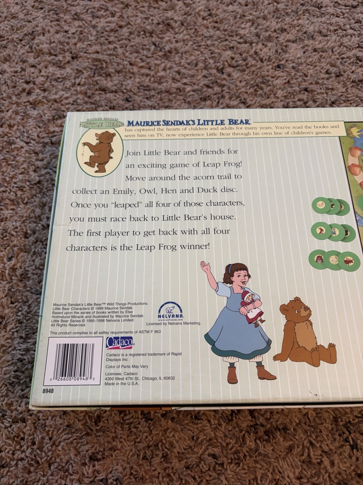 Maurice Sendak’s Little Bear Leap Frog Game COMPLETE Vintage 1999 Free Shipping