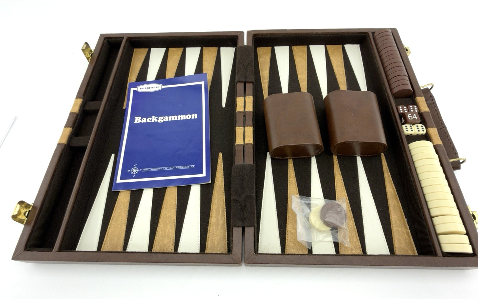 VTG 1970s Backgammon Fred Roberts SF Case Set Vintage Made In USA San Francisco