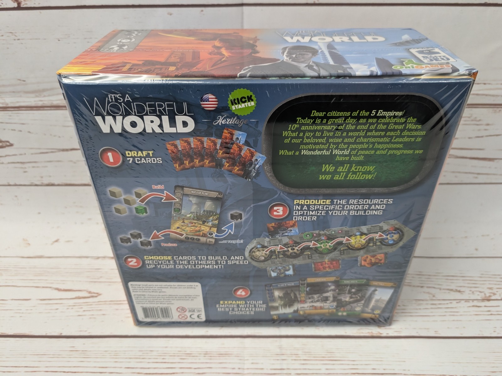 It’s a Wonderful World Board Game Kickstarter Heritage Edition NIS Dystopian