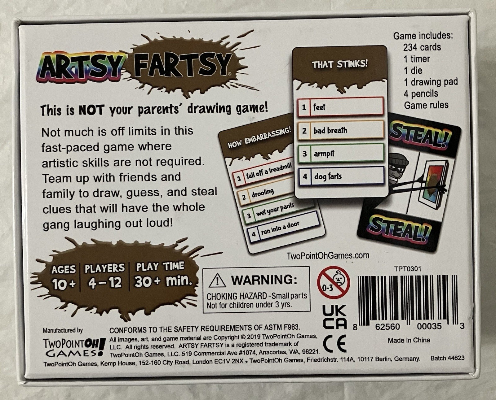 Artsy Fartsy Card and Drawing Game by TwoPointOh! Games Ages 10+