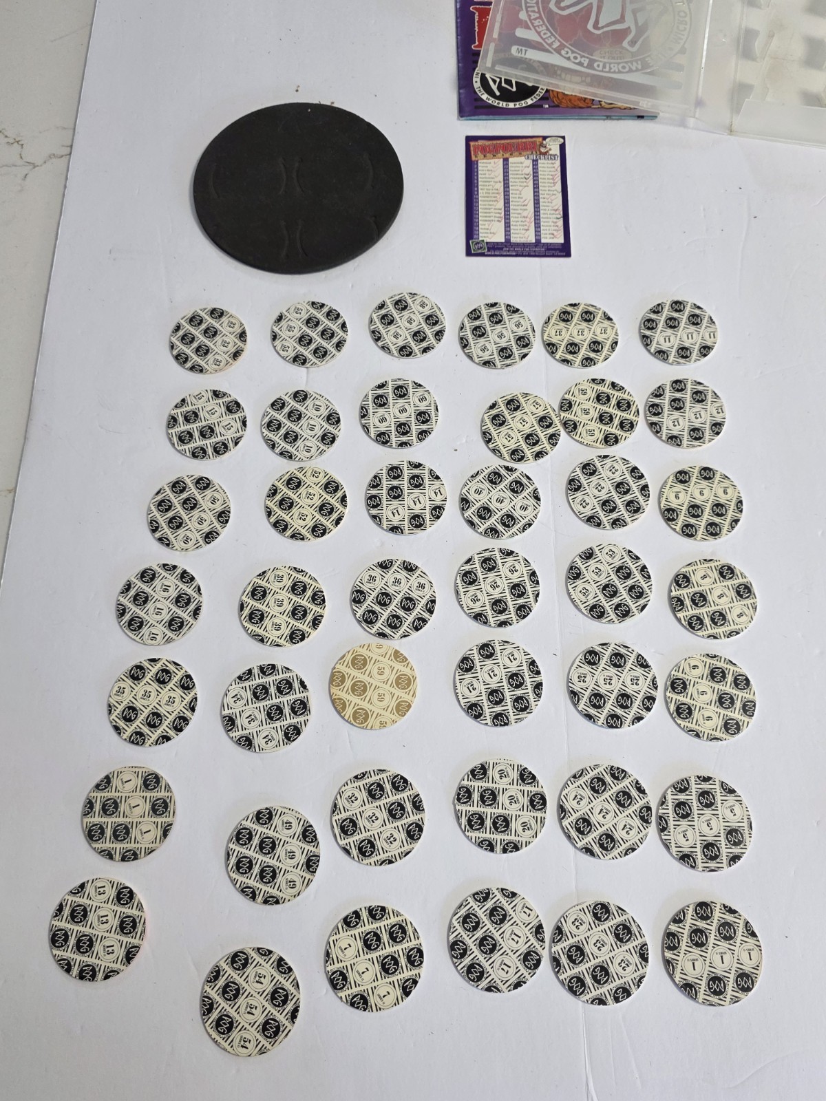 Vintage The World POG Federation Micro Tournament Game Pack Lot Of Pogman POGS