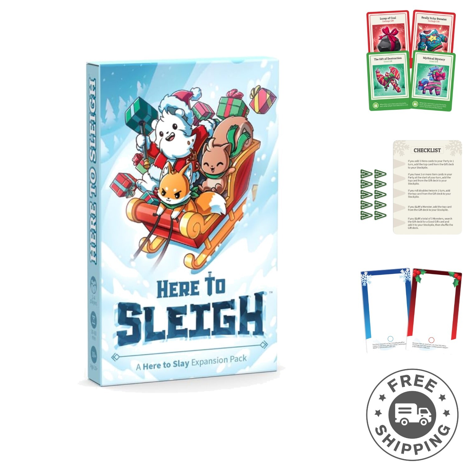 Festive Here to Sleigh Expansion Pack – New Cards & Holiday Artwork Included