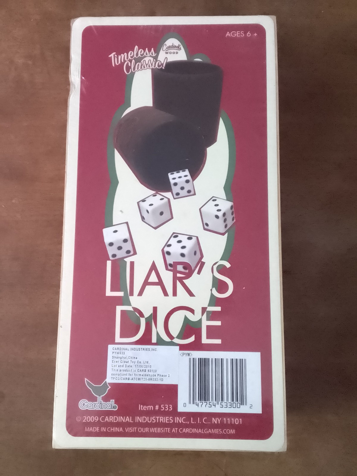 FACTORY SEALED – Liar’s Dice in Wood Box