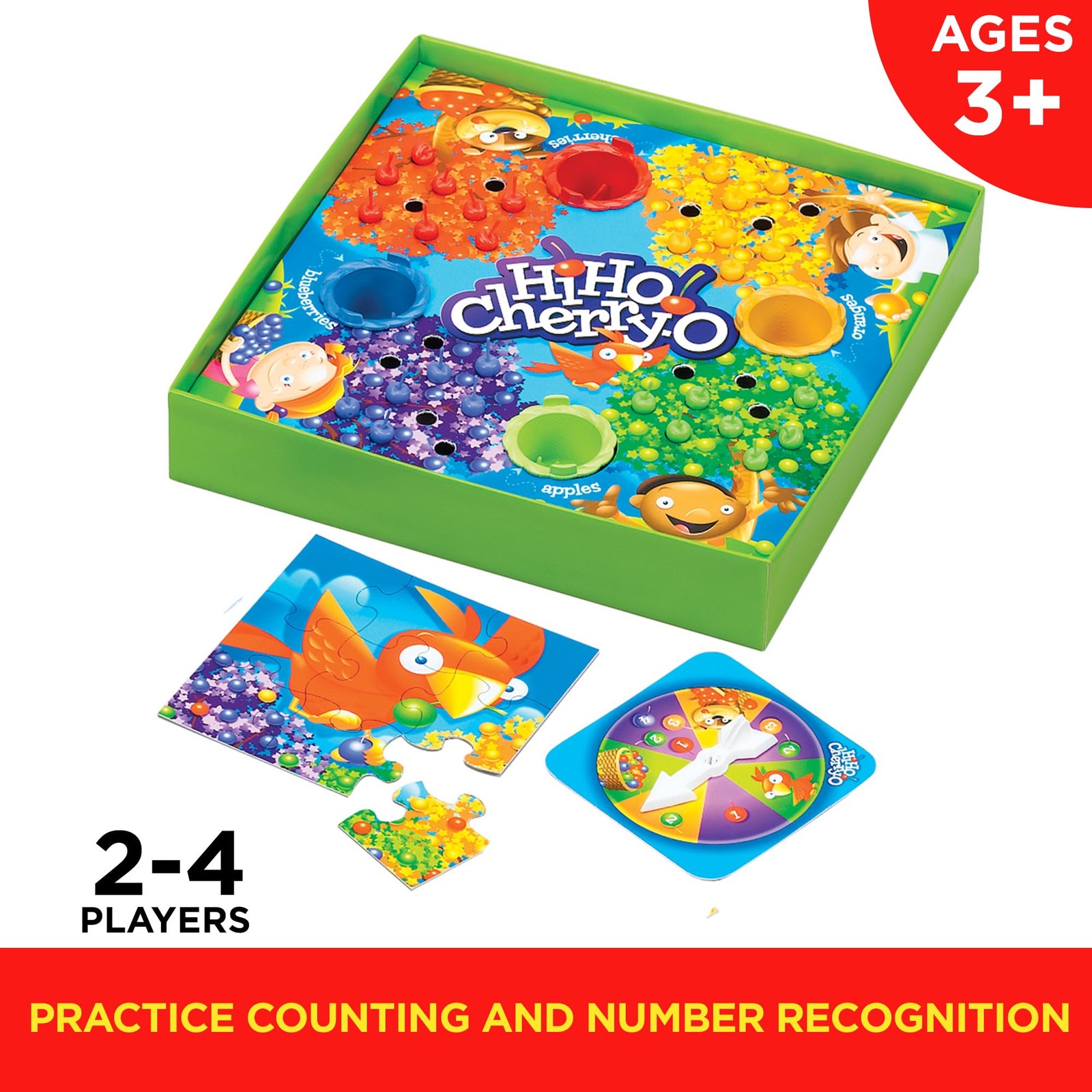 Hasbro Gaming Hi Ho Cherry-O Board Game for 2 to 4 10.75″ x 3″, Multicolor