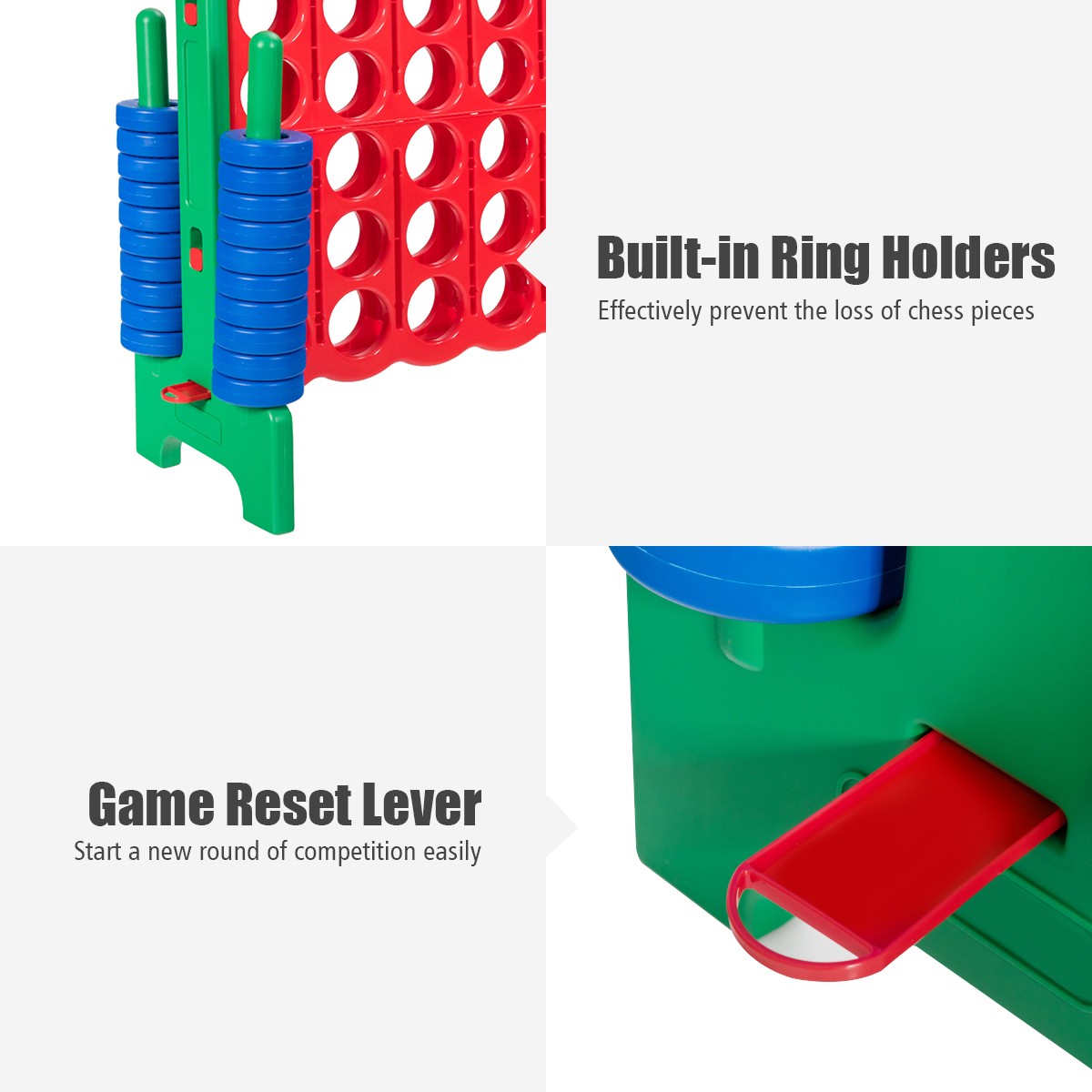Jumbo 4-to-Score 4 in A Row Giant Game Set Kit Adults Kids Family Indoor Outdoor