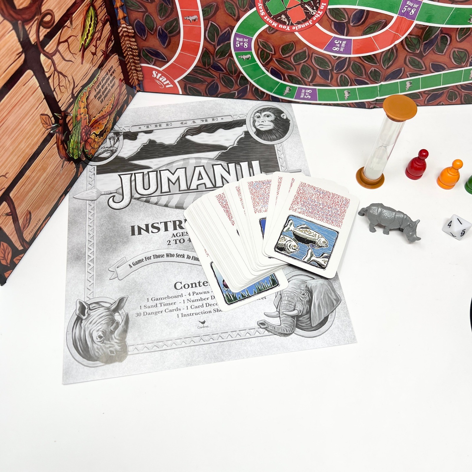 Jumanji The Game Board Game 2018 Spin Master Cardinal Complete Decoder & Pieces