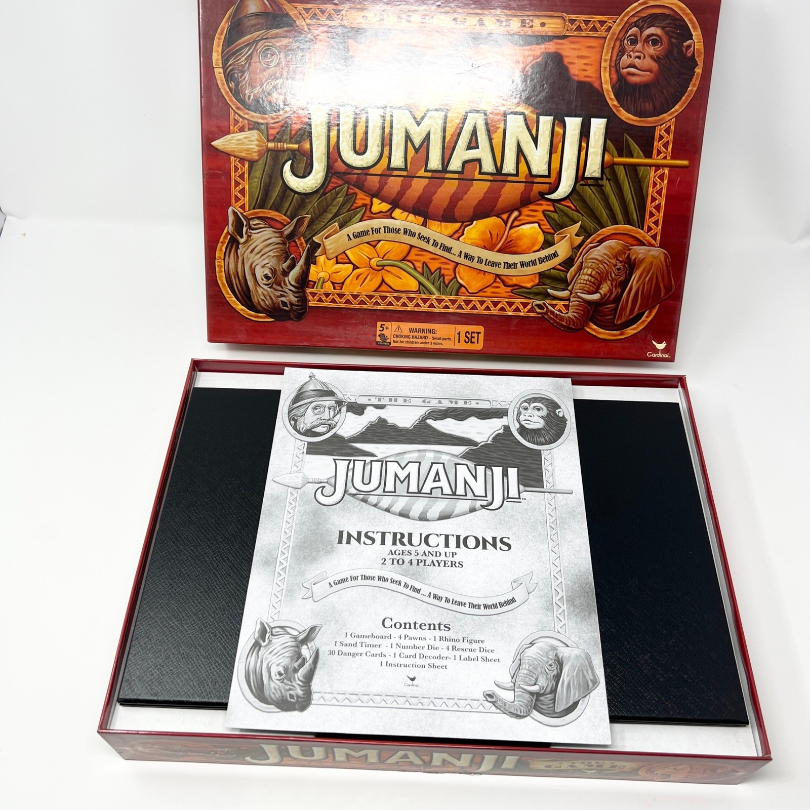Jumanji The Game Board Game 2018 Spin Master Cardinal Complete Decoder & Pieces