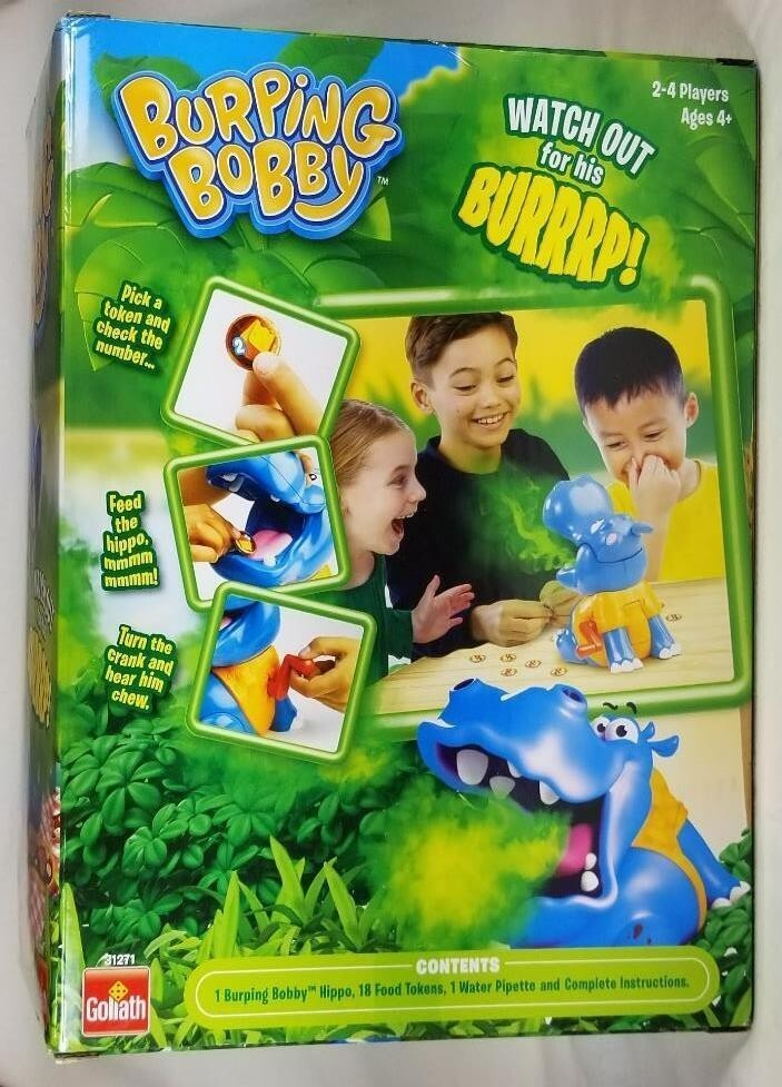 BURPING BOBBY Hippo Game by Goliath 2-4 Players Fun Ages 4+
