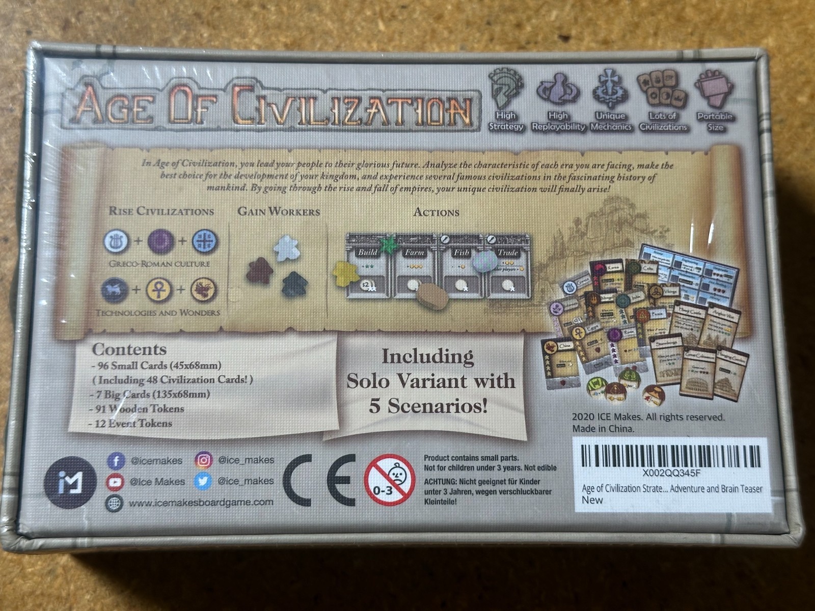 Age of Civilization Strategy Card Game, Board Games, Pocket, Travel and Family