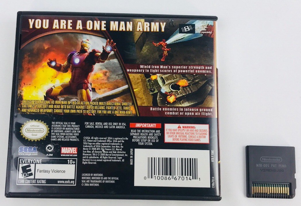 Iron Man Nintendo DS Video Game And Case No Instruction Booklet Sega