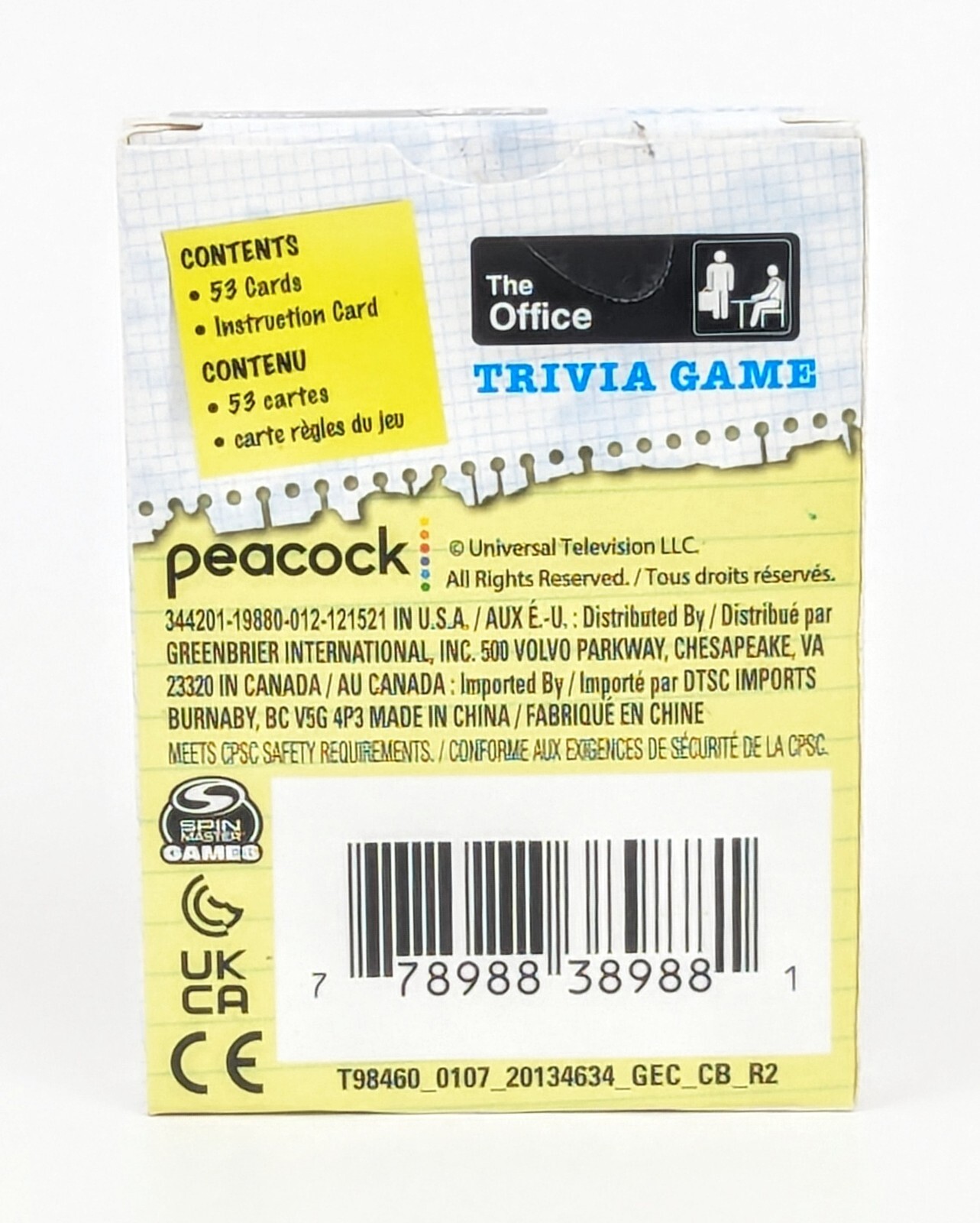 The Office Trivia Card Game Spin master Games
