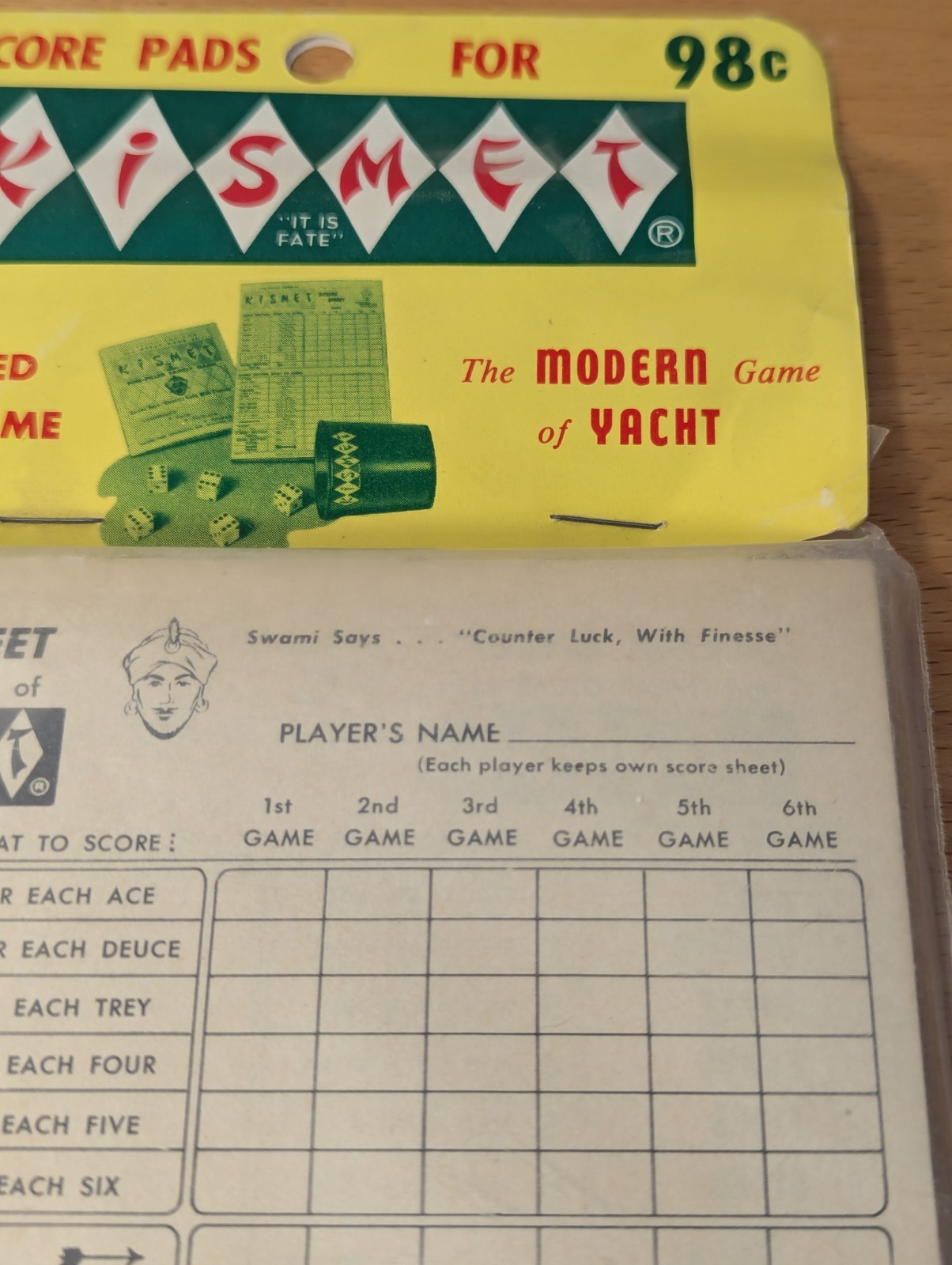 NOS Vintage 1964 Kismet Game Score Pads by Spare Time Products – 4 Pads – Sealed