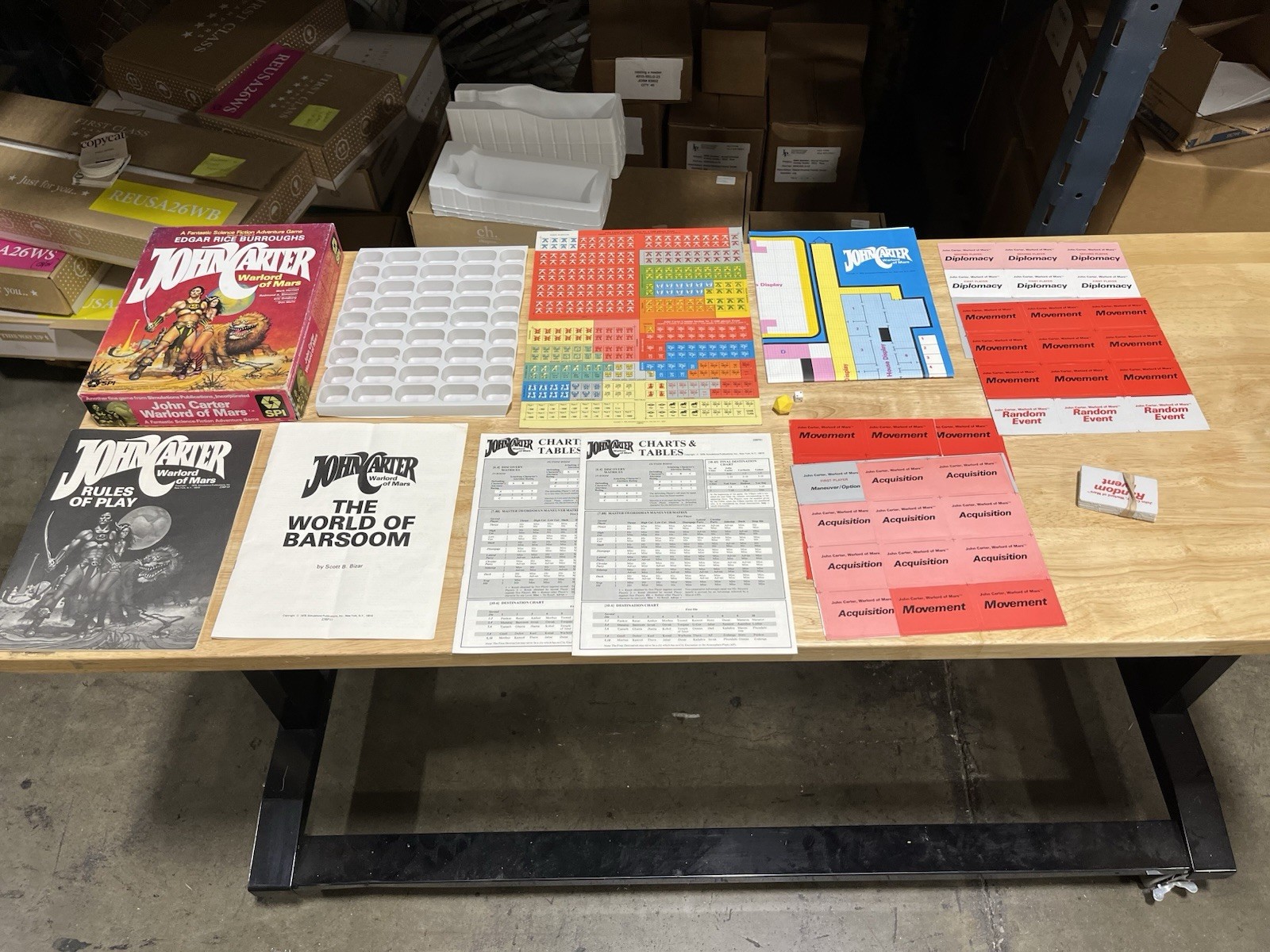 JOHN CARTER: WARLORD OF MARS Board Game. 1979, SPI Unpunched counters/complete.