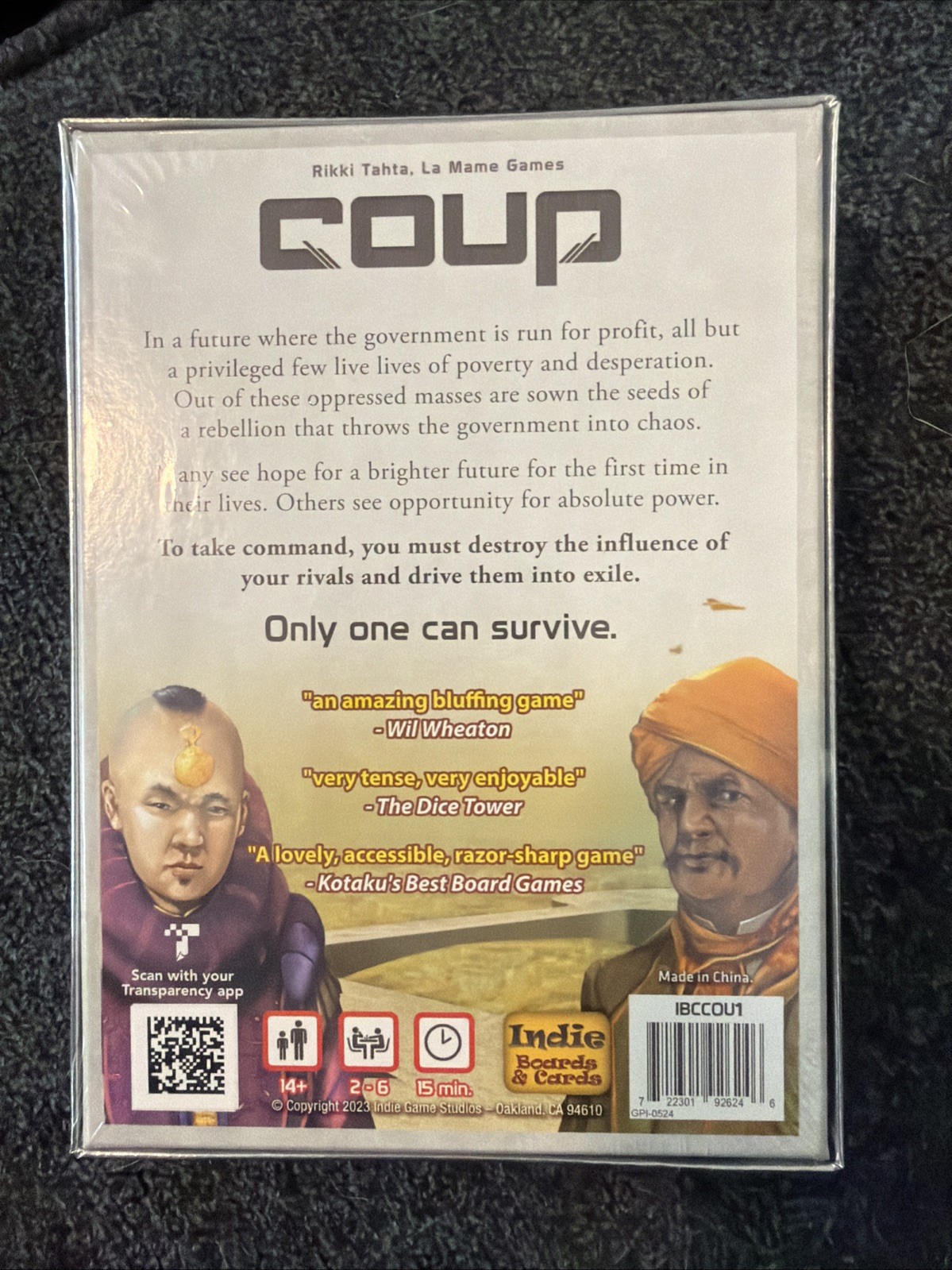 Coup The Dystopian Universe Card Game – Indie Boards and Cards – Factory Sealed