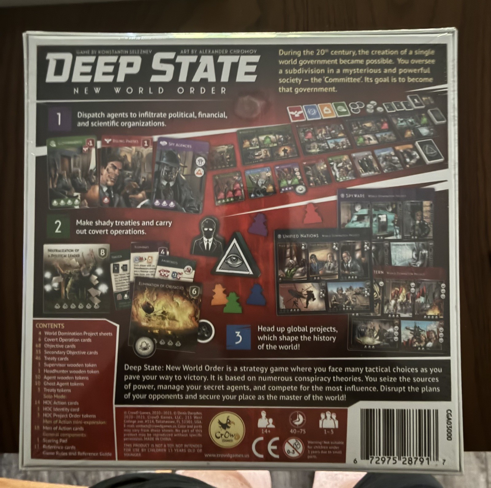 Deep State: New World Order (2019) Strategy Board Game by Crowd Games NEW