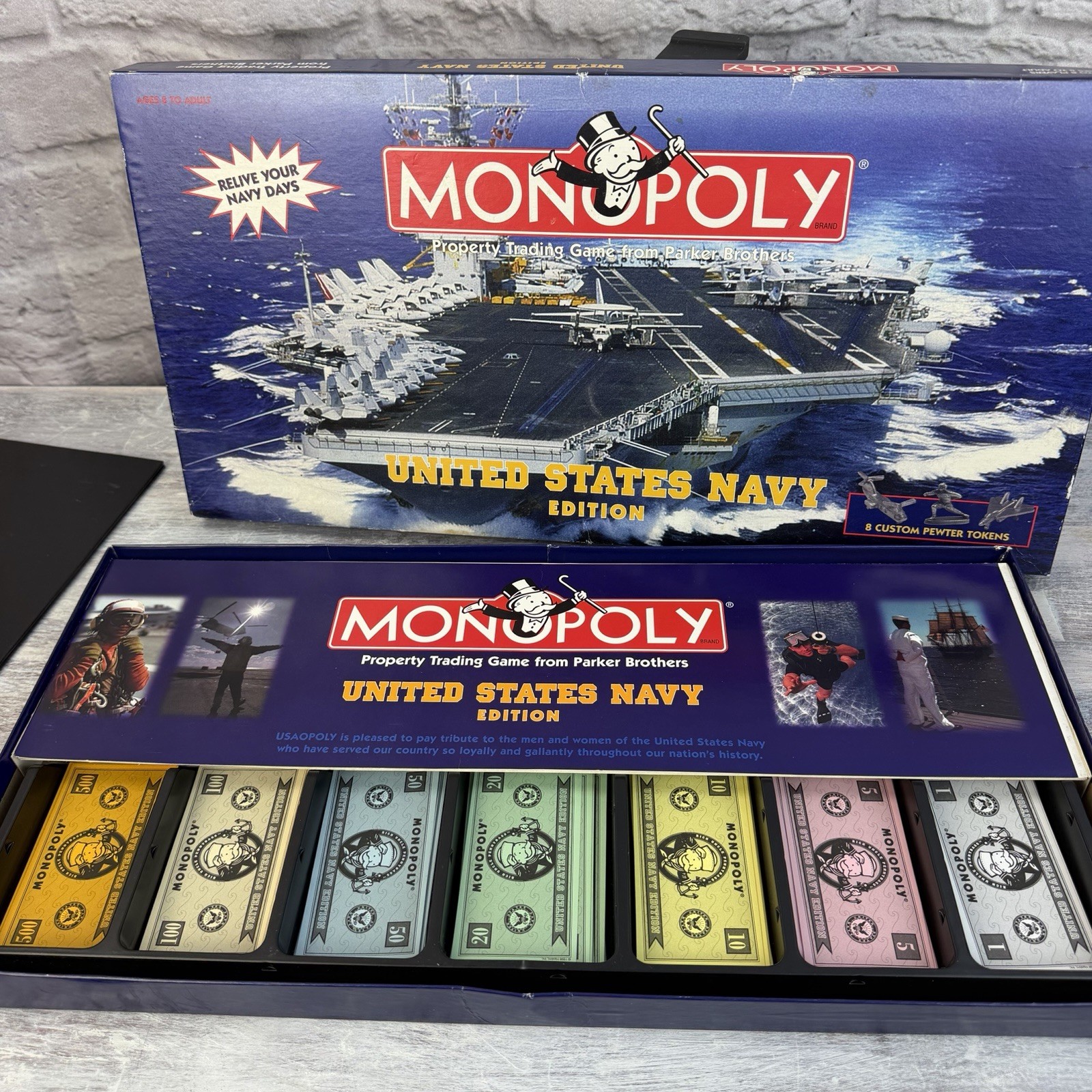 Monopoly United States Navy Edition Complete Parker Brothers 2000 Board Game