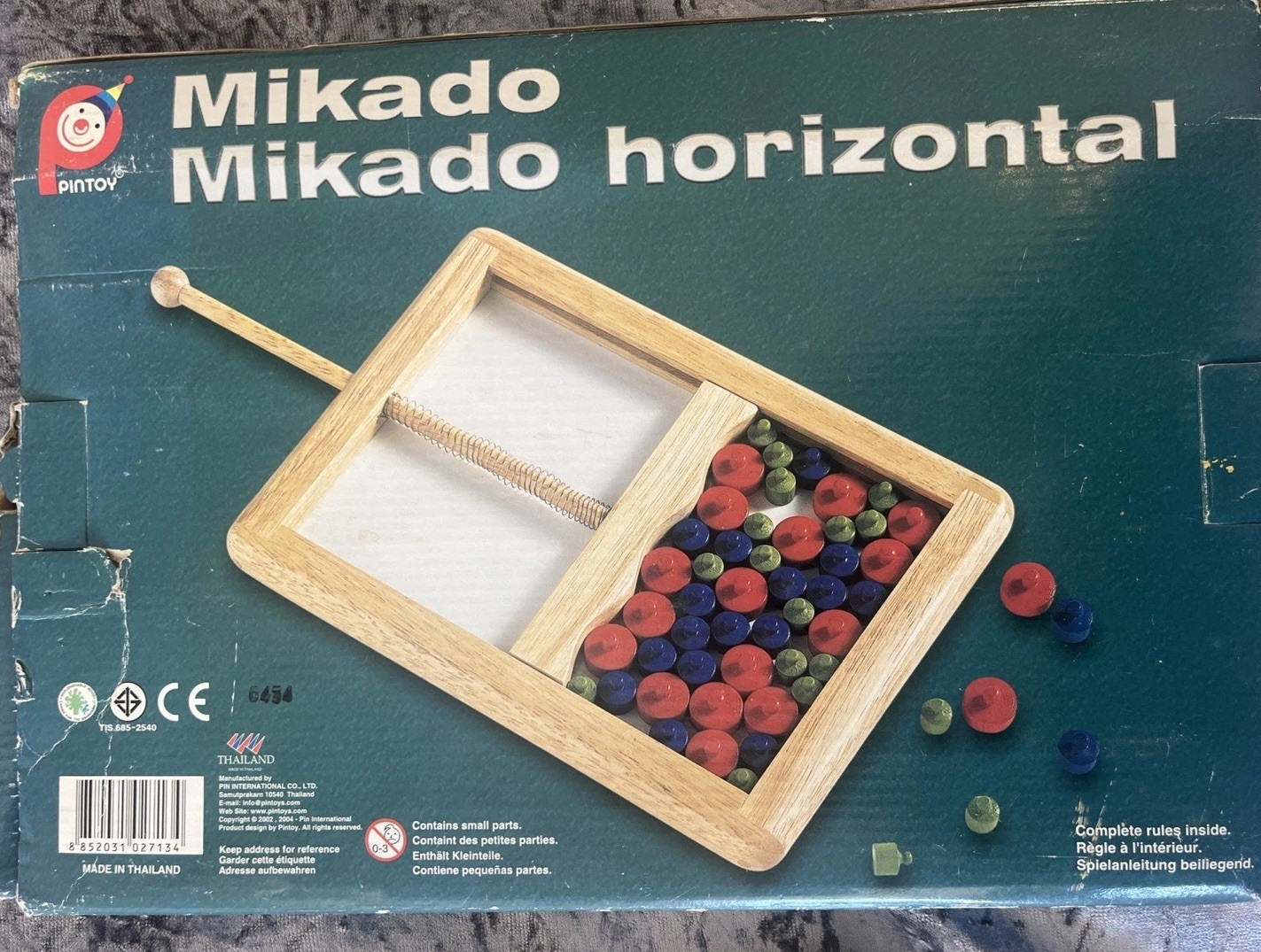 Mikado Horizontal Wooden Board Game 2004 Pintoy Skill & Steady Hand Thailand