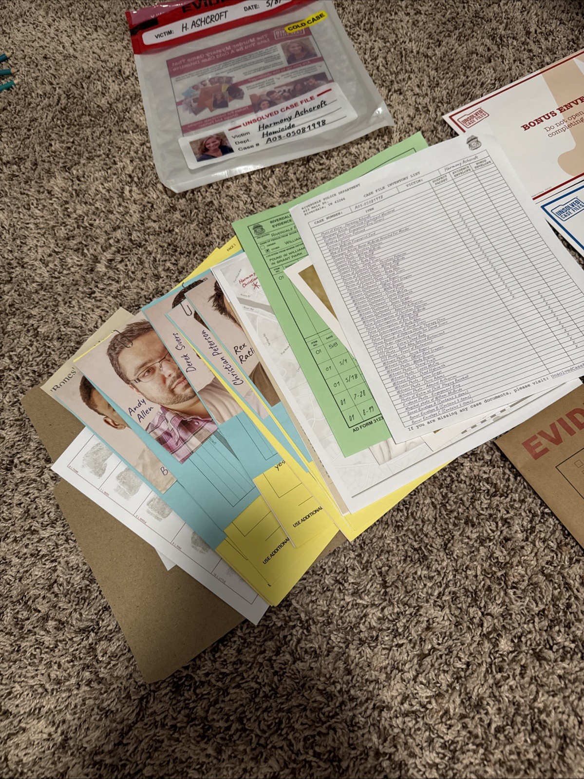 Unsolved Case Files Harmony Ashcroft Cold Case Murder Mystery Party Game