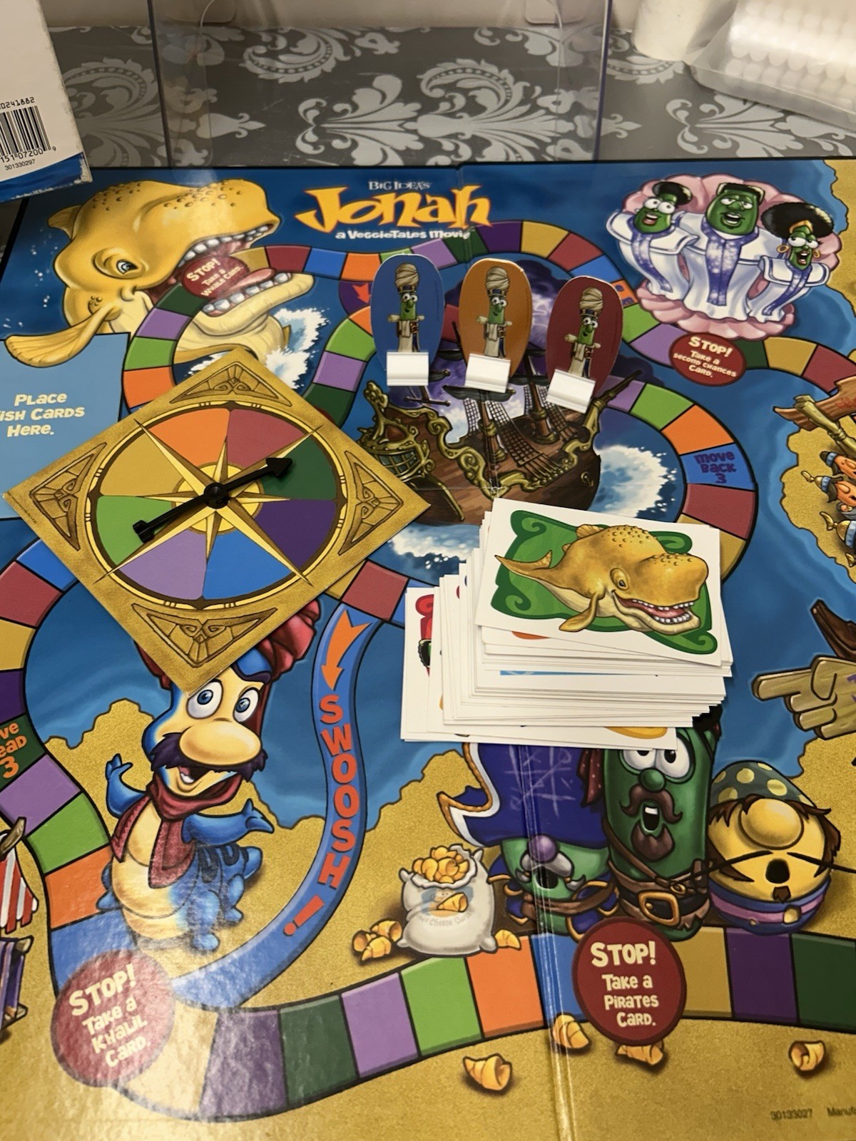 Vintage Jonah The Overboard Adventure Talicor VeggieTales Board Game Parts Only