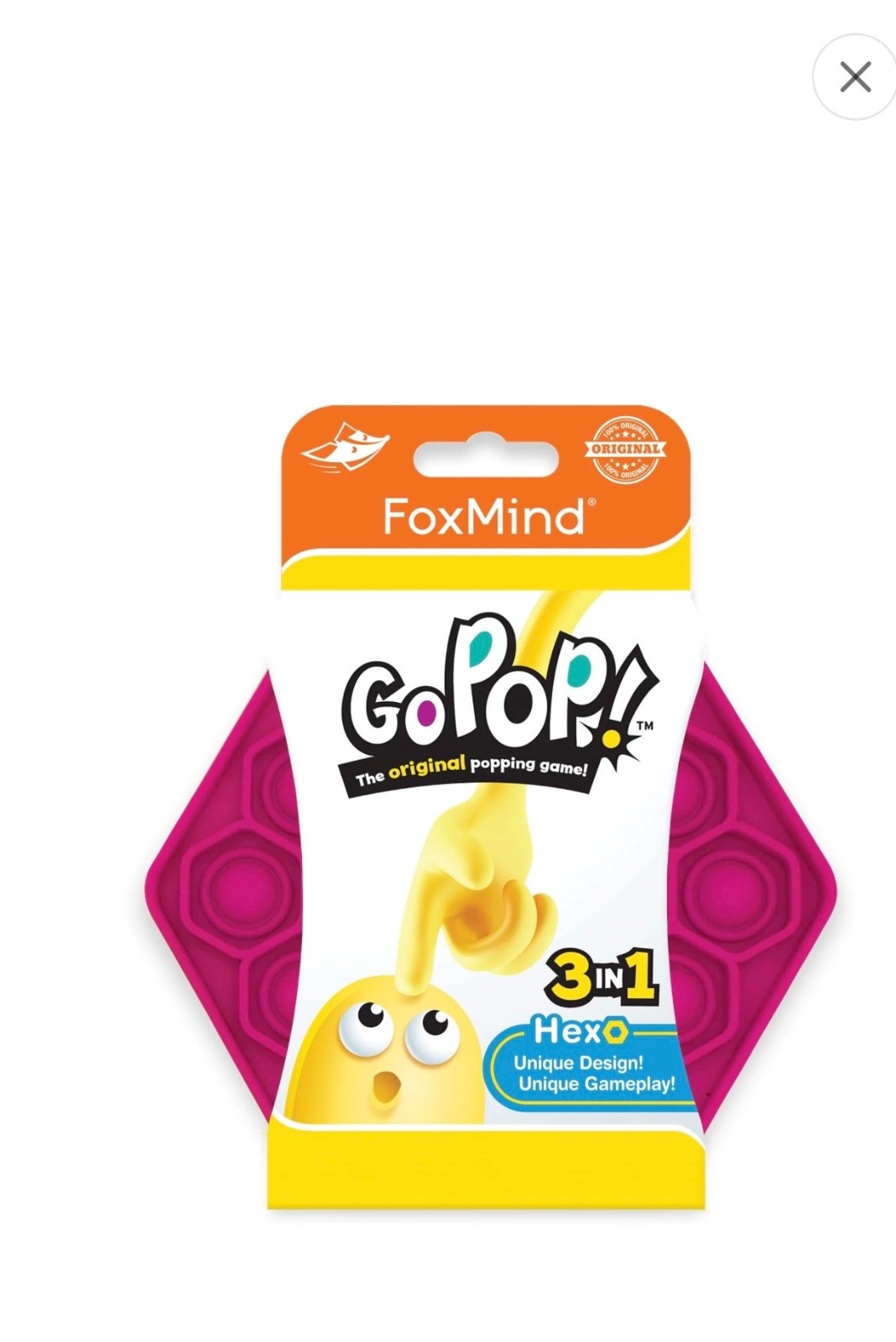 FoxMind Go Pop! Magenta Hexo 3-in-1 Fidget Travel Toy