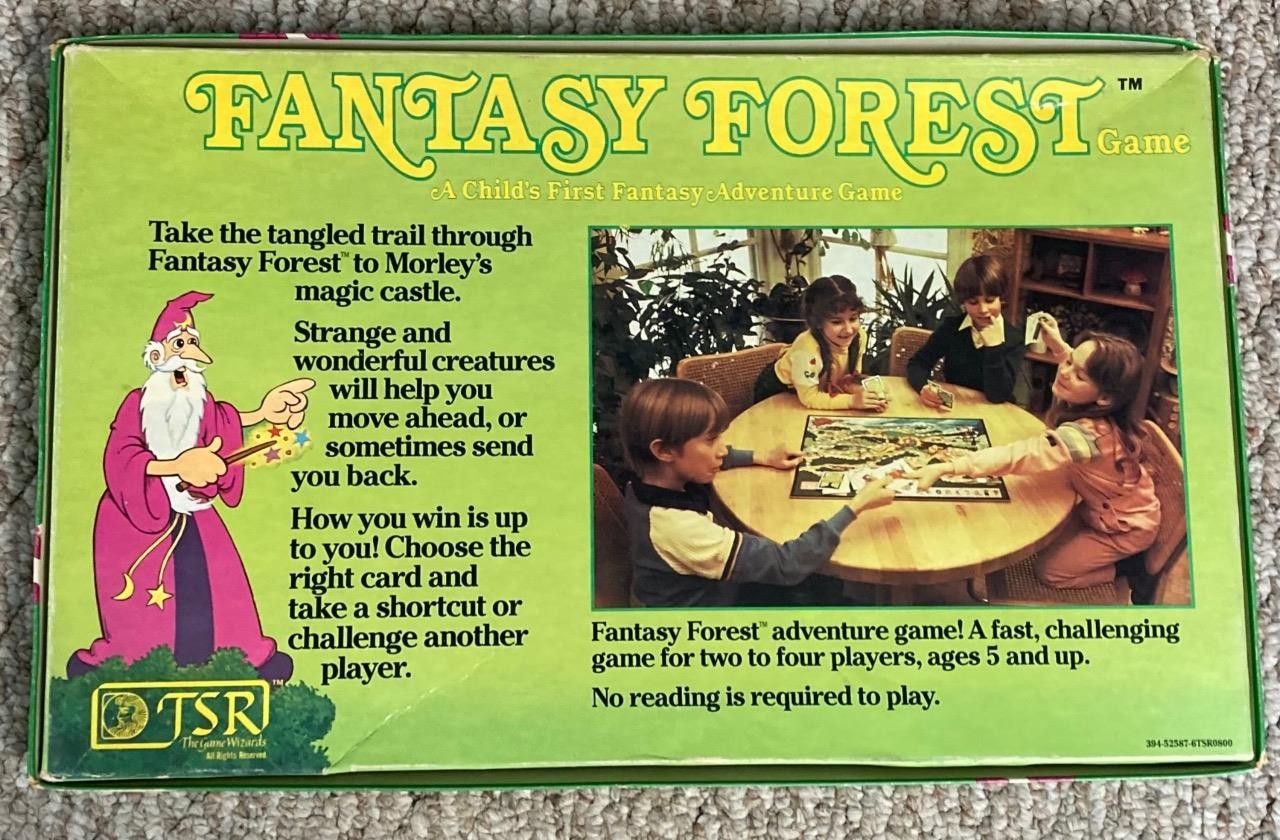 1980 TSR Fantasy Forest Board Game 1 missing card & 2 playing pieces