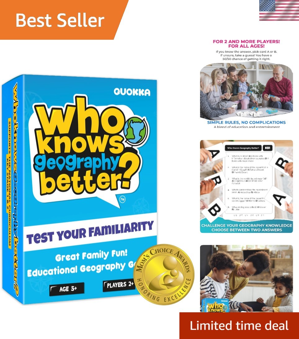 Interactive Geography Trivia for Kids 8-12: 500+ Family Game Night Questions